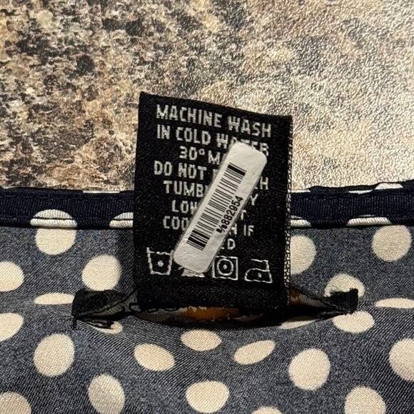 BCBGMaxazria Top Y2K Cottagecore Dark Academia Coquette Polka Dot Black Medium - Picture 4 of 7